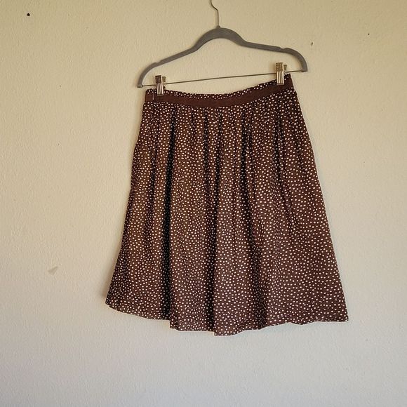 GAP midi skirt size 2 brown white pokadot - Picture 6 of 16